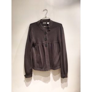 100% Cotton Grey Heavy Knit Cardigan
